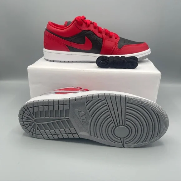 New Nike Air Jordan 1 Low SE Gym Red/Black/White/Cement Grey #Women's - Picture 16 of 16